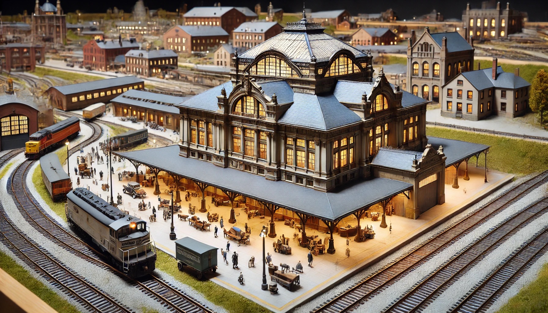 thumbnail image 2 of Model Scenery World N Scale 1:160 Country Historic Train Station – Pre-Built, USA Made, 3D Model – Brown, Ready To Go 2 of 6