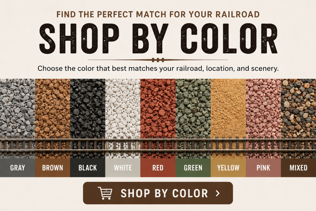 Natural model railroad ballast colors