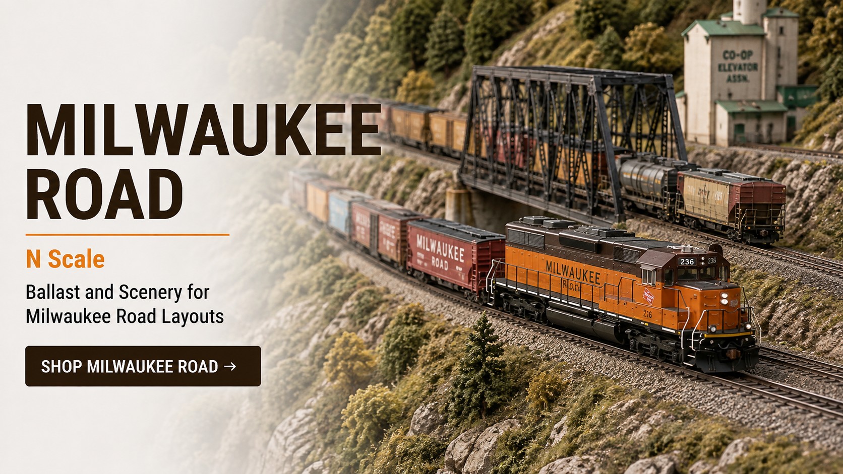 Milwaukee Road N scale railroad