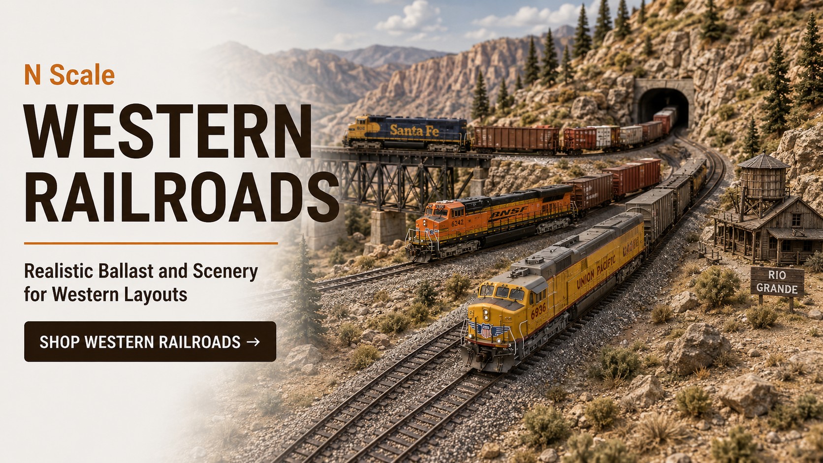 N scale western railroads