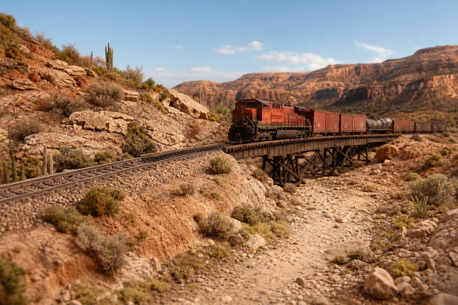 Desert & Southwest model railroad scene