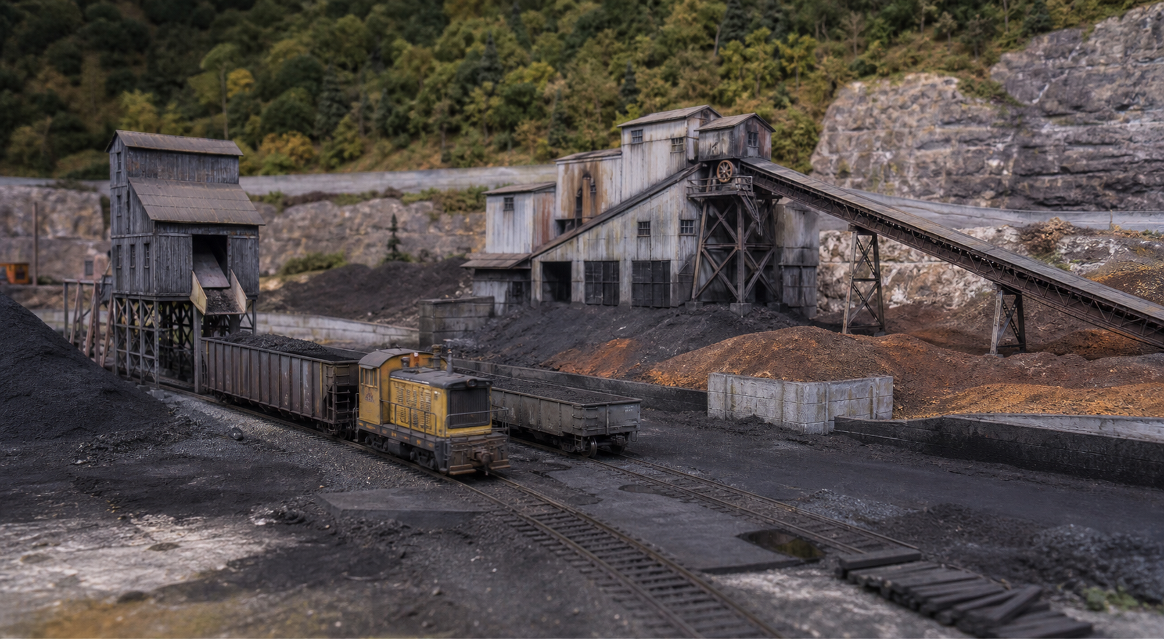 Industrial & Mining model railroad scene
