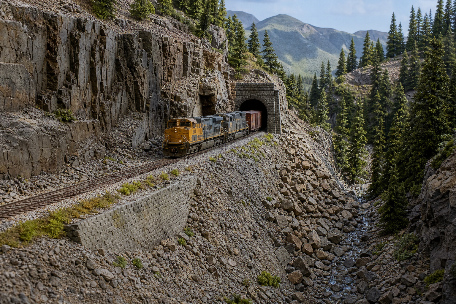 Mountains & Rock Cuts model railroad scenery with realistic natural materials