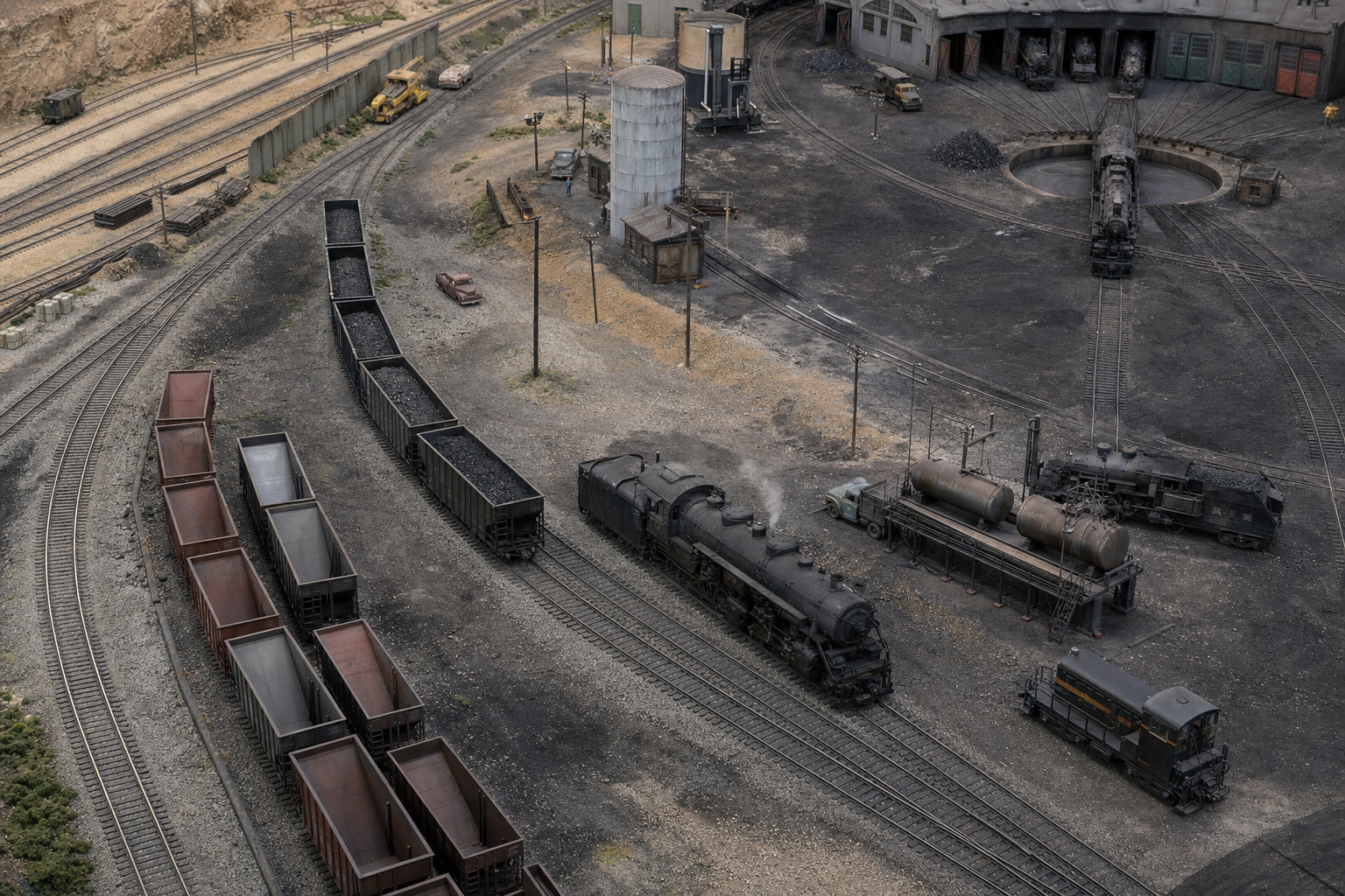 Rail Yards & Engine Facilities model railroad scene
